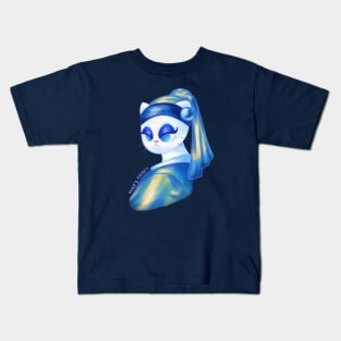 Cat with a Pearl Earring Kids T-Shirt